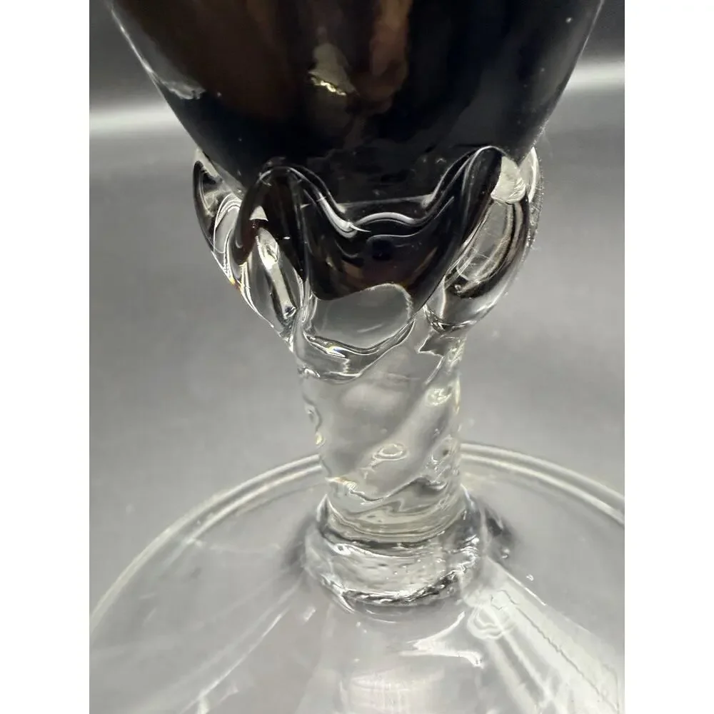 Glass Footed Genie Pitcher/Decanter Set Blue- 4 Stem Cordials
